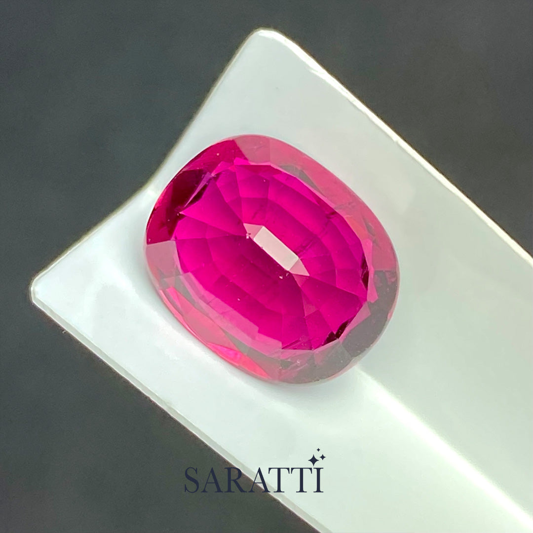 Eye Clean Rubellite Tourmaline Cushion Gemstone  
