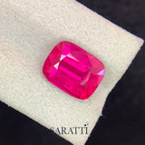 Eye Clean Rubellite Tourmaline Cushion Shape | SARATTI  
