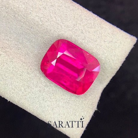 Eye Clean Rubellite Tourmaline Cushion Shape | SARATTI  
