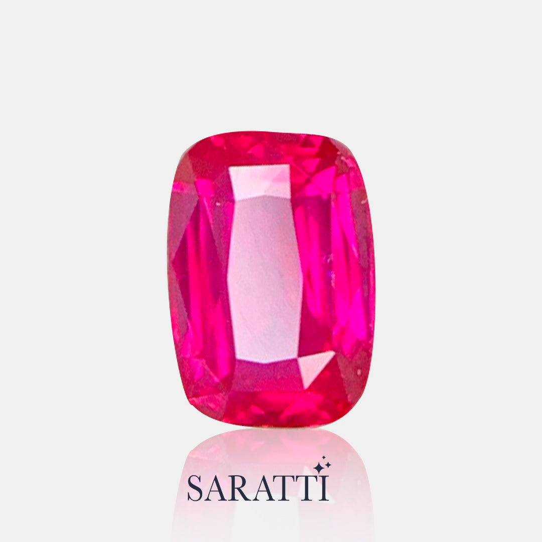Eye Clean Ruby Cushion Cut | SARATTI  