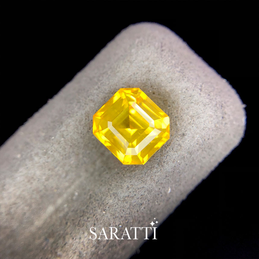 Eye Clean Yellow Sapphire Emerald Shape | SARATTI  

