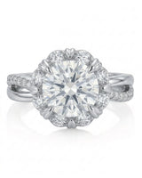 Merida – Sweet Serenity Natural Round Diamond Floral Halo Ring