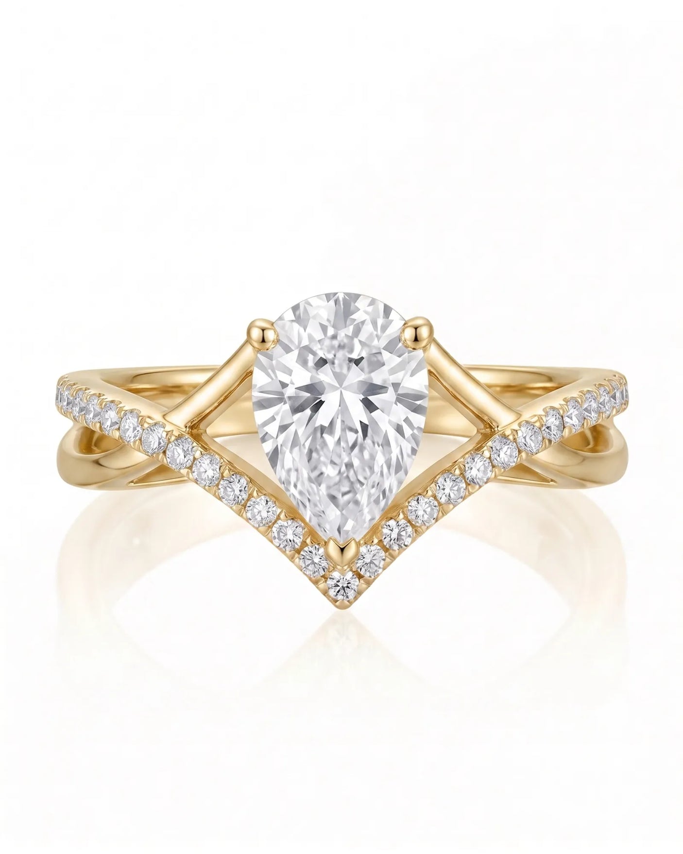 Claire – Natural Pear-Shaped Diamond Twisted-Shank Engagement Ring