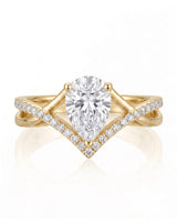 Claire – Natural Pear-Shaped Diamond Twisted-Shank Engagement Ring