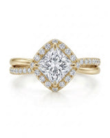 Renea – Majestic Grace Natural Round Diamond Two-Tone Halo Ring