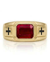 Dominion Ruby Cross Signet Band