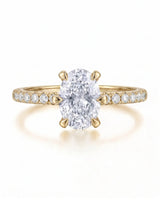 Jade – Natural Oval Diamond Six-Prong Pavé Engagement Ring