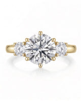 Paulina – Natural Round Diamond Three-Stone Engagement Ring