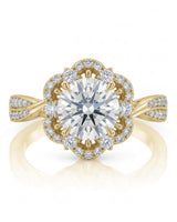 Madea – Radiant Embrace Natural Round Diamond Double Halo Ring