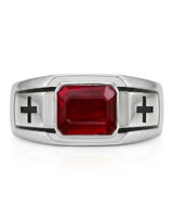 Dominion Ruby Cross Signet Band