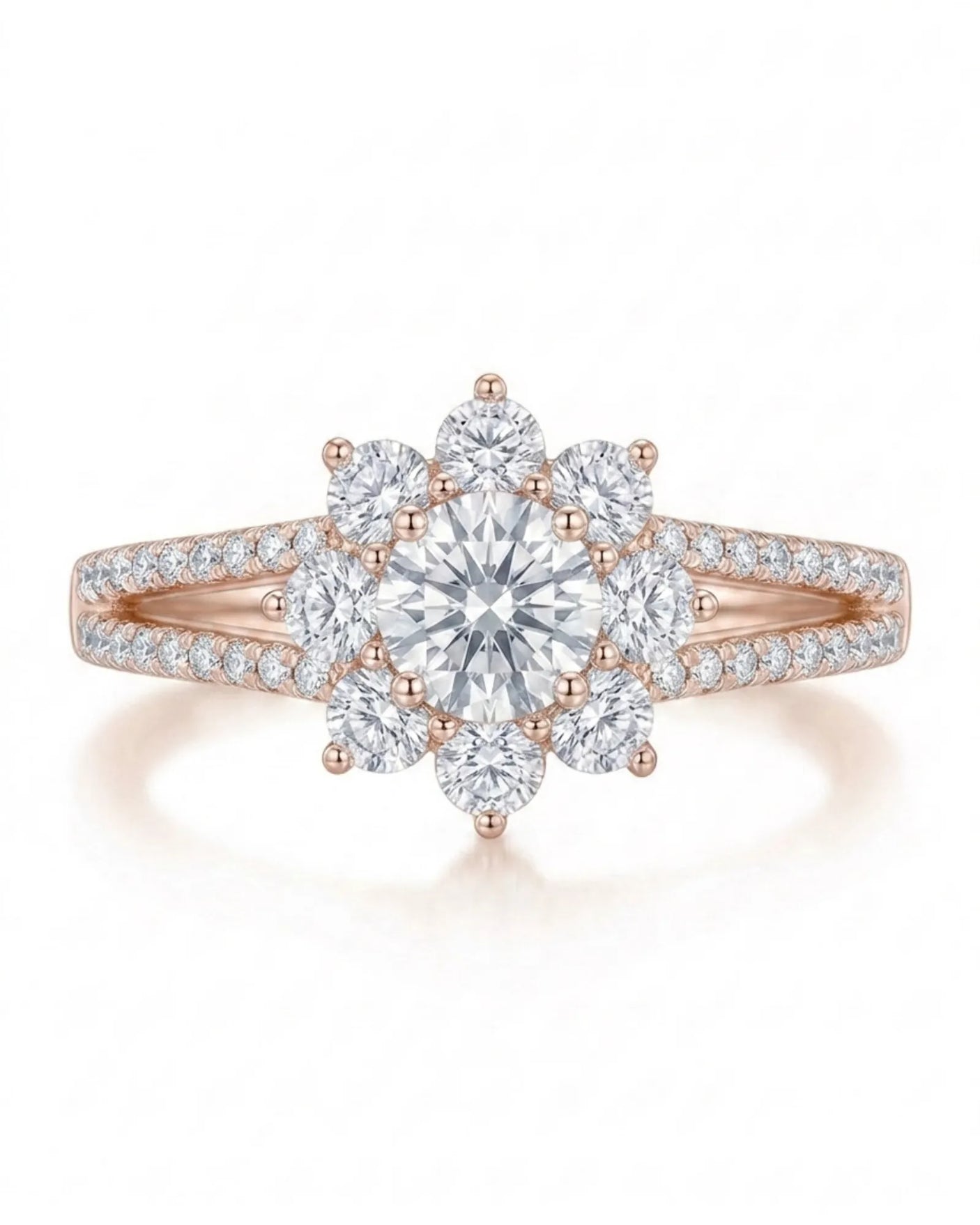 Rhoda – Fortune Compass Natural Round Diamond Floral Halo Engagement Ring