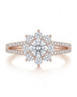 Rhoda – Fortune Compass Natural Round Diamond Floral Halo Engagement Ring