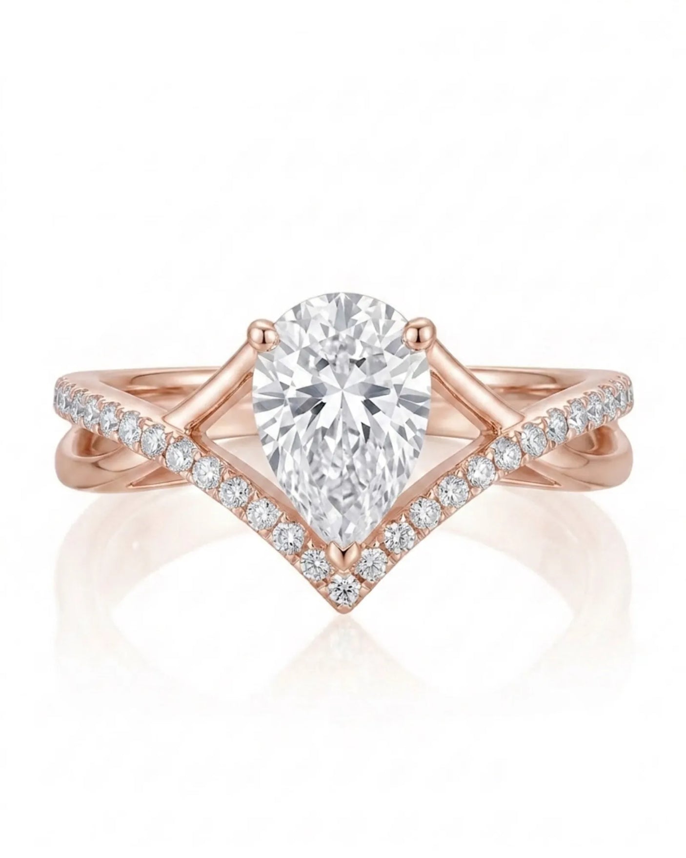 Claire – Natural Pear-Shaped Diamond Twisted-Shank Engagement Ring