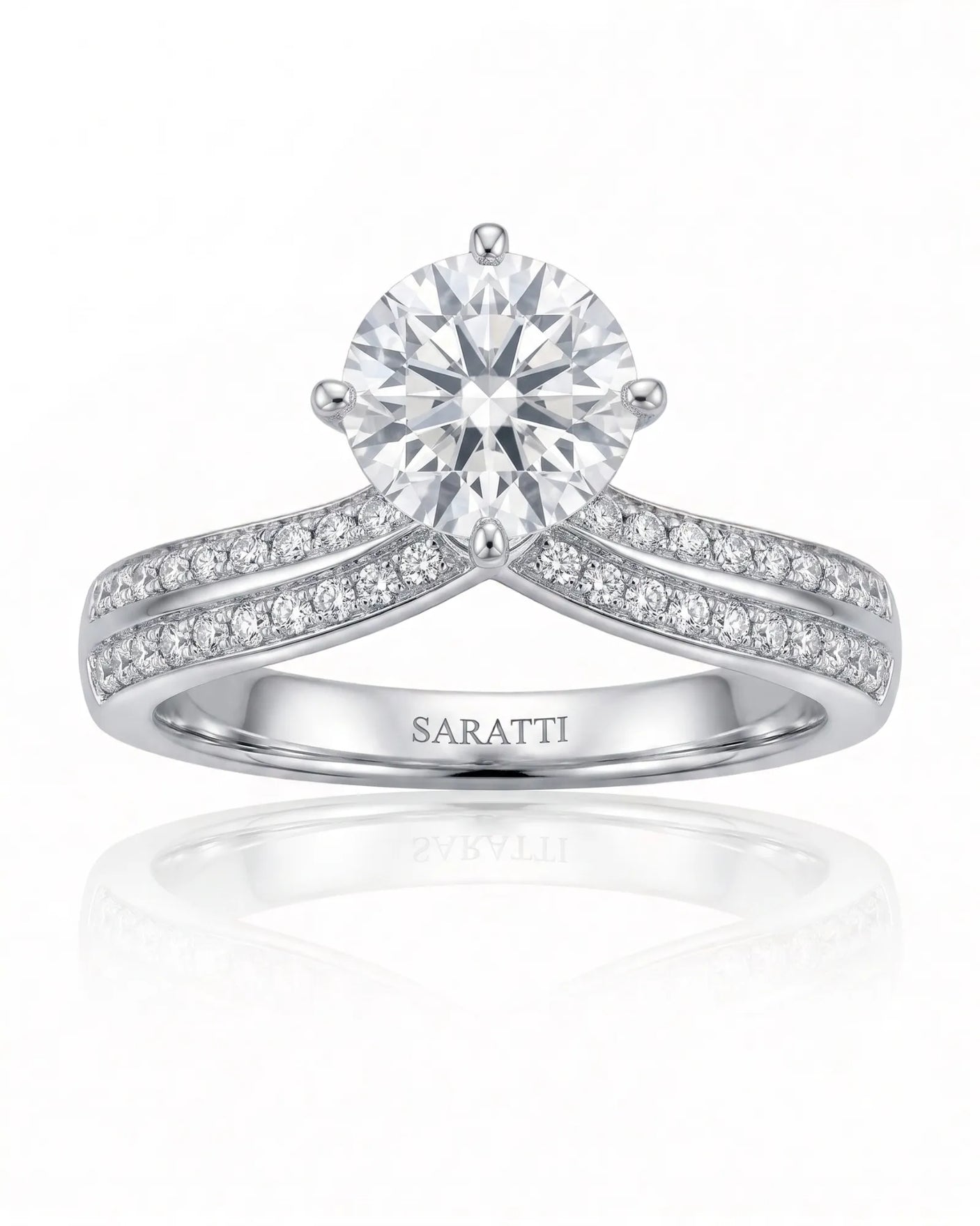 Dessina – Sublime Radiance Natural Round Diamond Tiara Split-Shank Ring