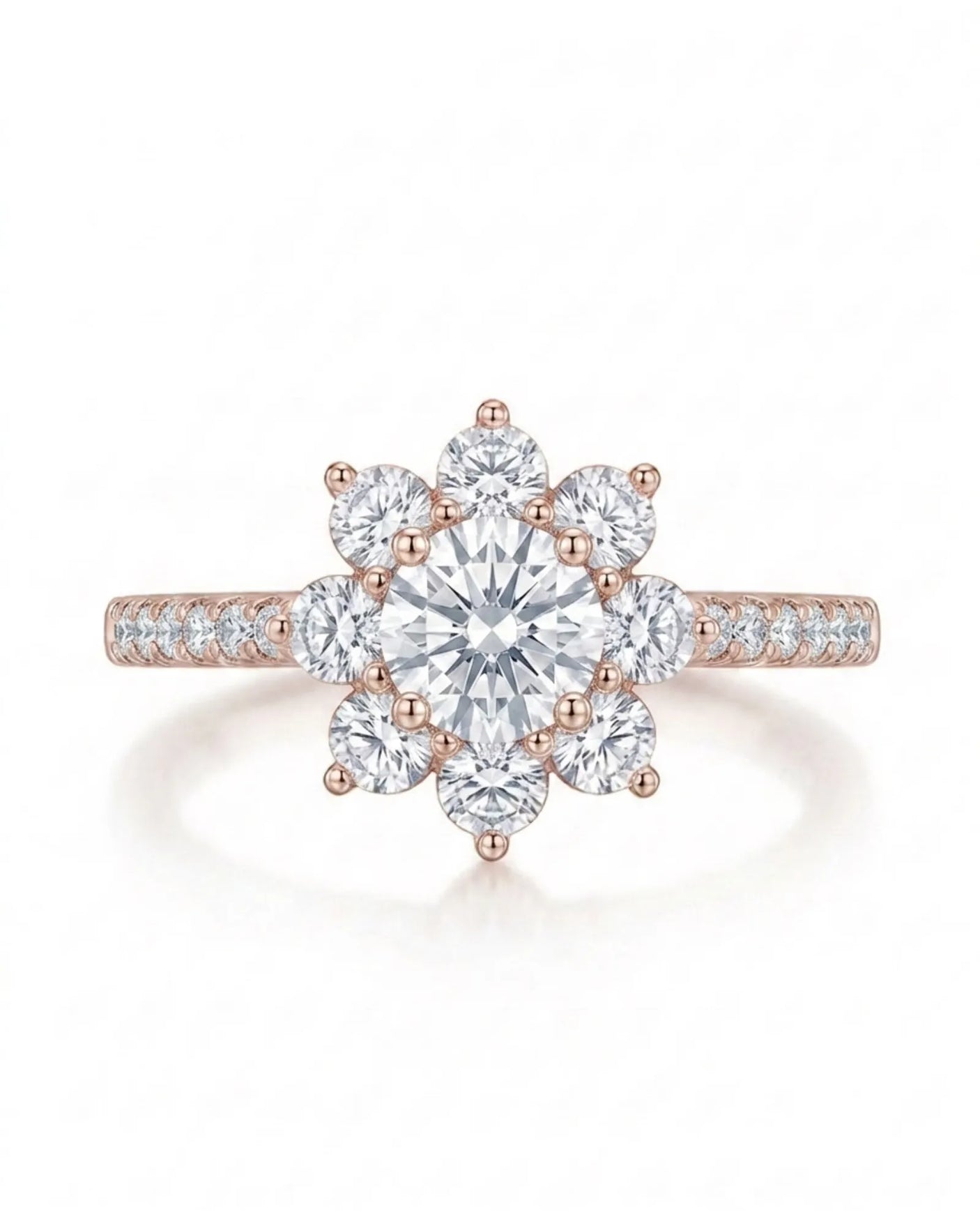 Rhoda – Fortune Compass Natural Round Diamond Floral Halo Engagement Ring
