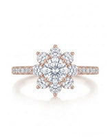 Rhoda – Fortune Compass Natural Round Diamond Floral Halo Engagement Ring