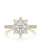 Rhoda – Fortune Compass Natural Round Diamond Floral Halo Engagement Ring