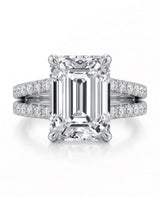 Lilah – Natural Emerald-Cut Diamond Split-Shank Engagement Ring