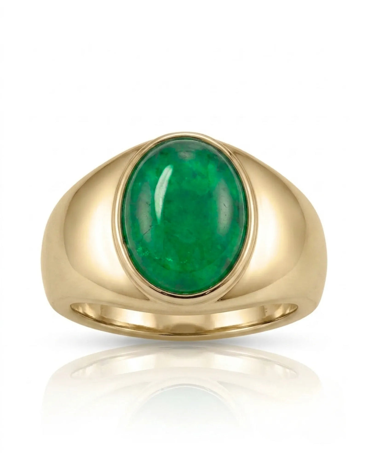 Verdant Axis Emerald Signet Ring