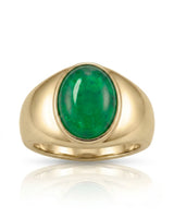 Verdant Axis Emerald Signet Ring