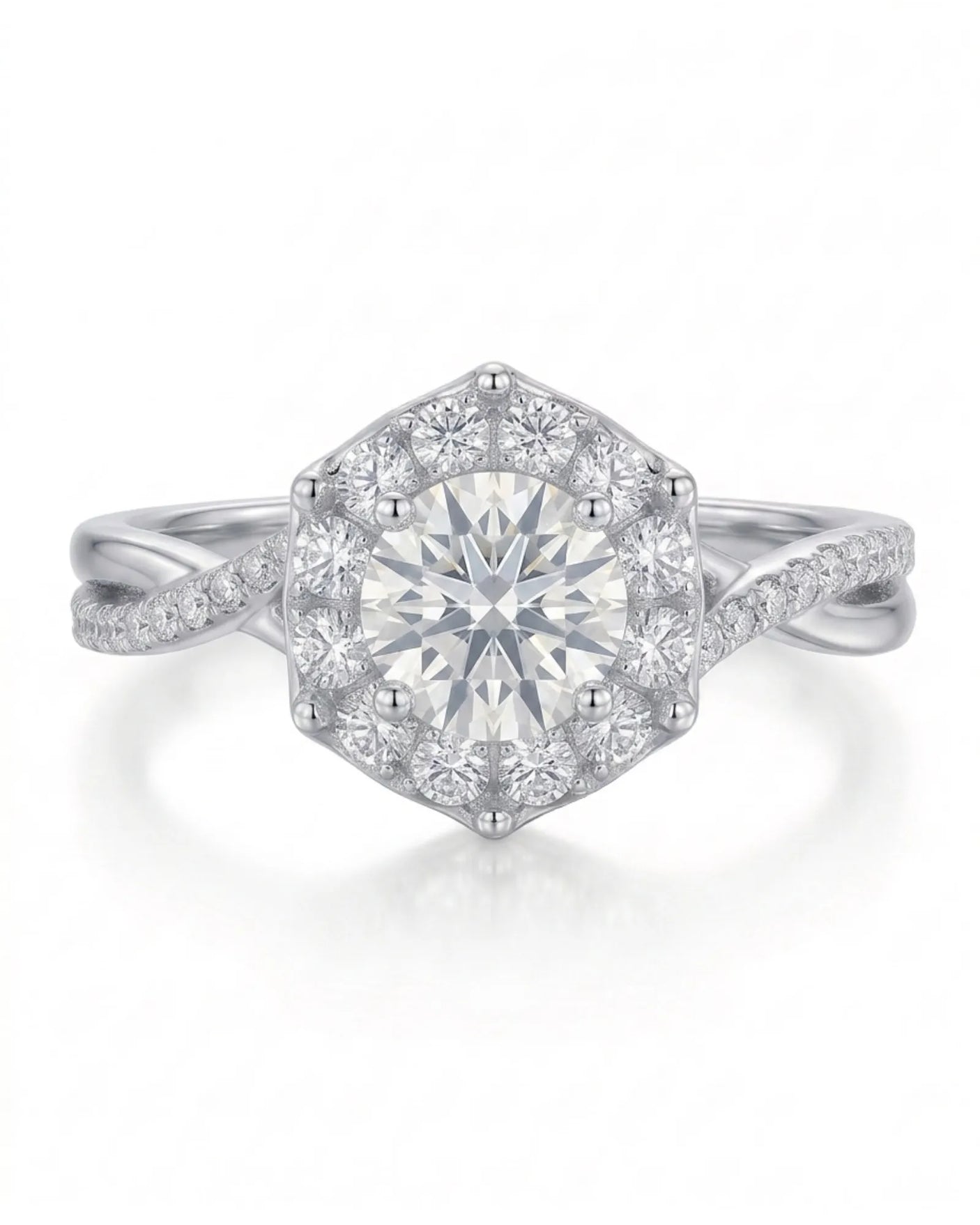 Julisa – Classic Chant Natural Round Diamond Halo Engagement Ring