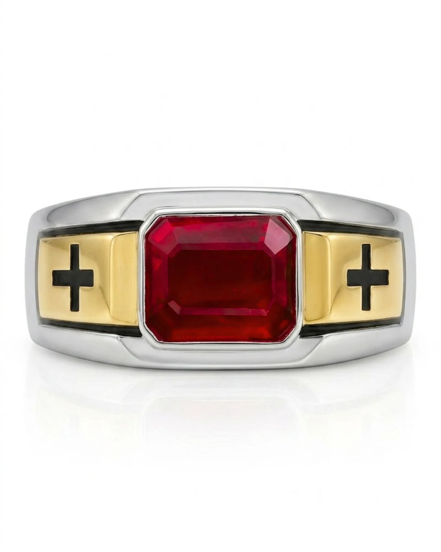 Dominion Ruby Cross Signet Band