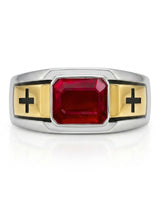 Dominion Ruby Cross Signet Band