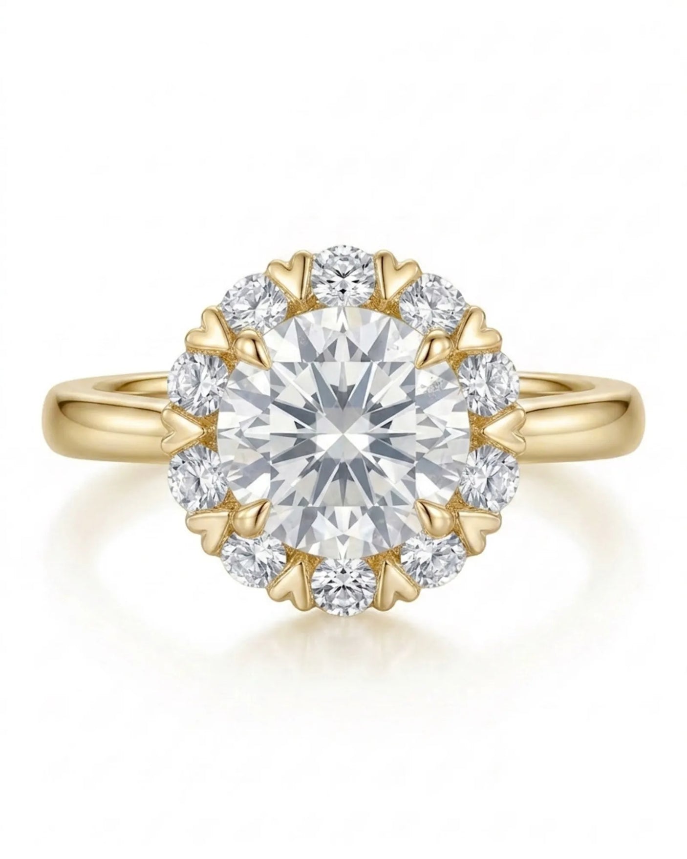 Sadi – Celestial Glow Natural Round Diamond Star Halo Ring