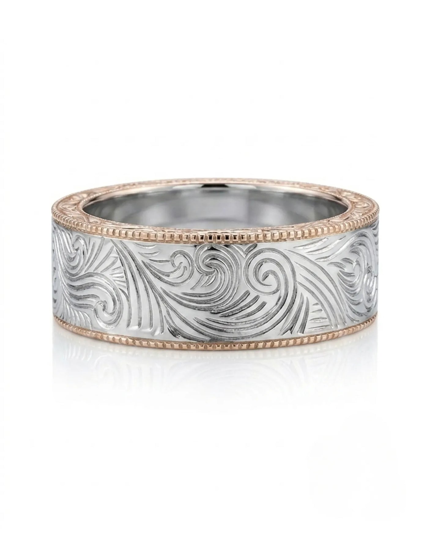 Vellum Aureus Art Nouveau Two Tone Men Ring