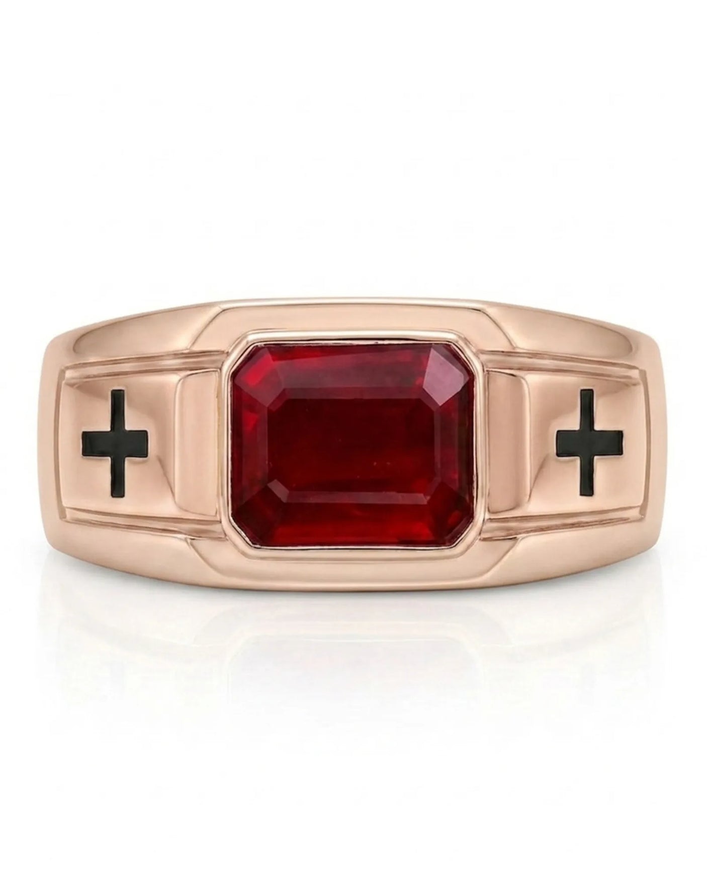 Dominion Ruby Cross Signet Band