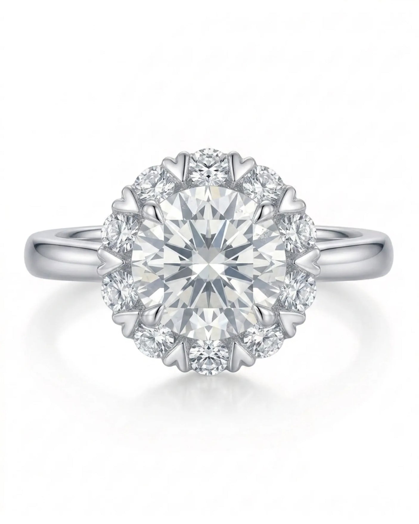 Sadi – Celestial Glow Natural Round Diamond Star Halo Ring
