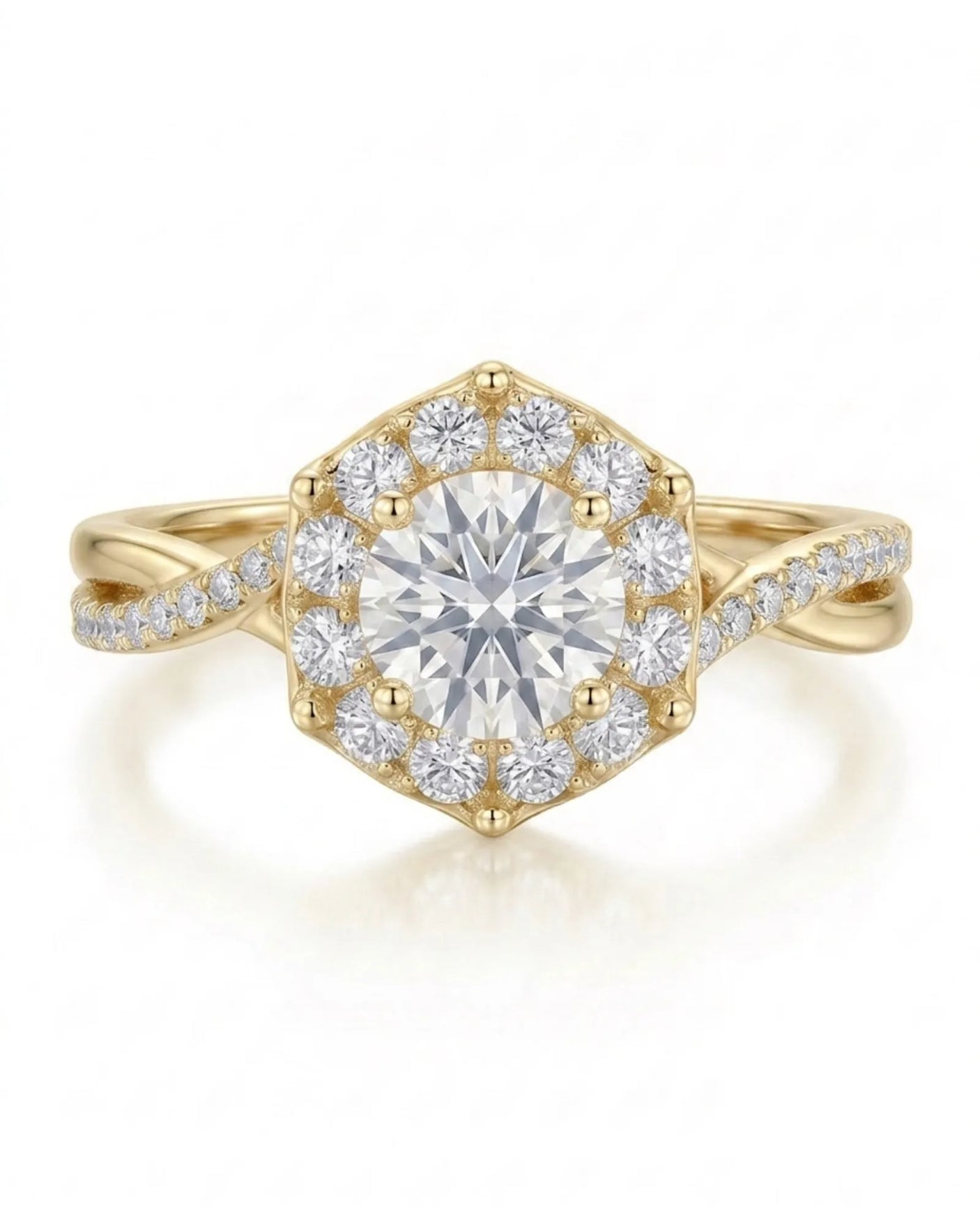 Julisa – Classic Chant Natural Round Diamond Halo Engagement Ring