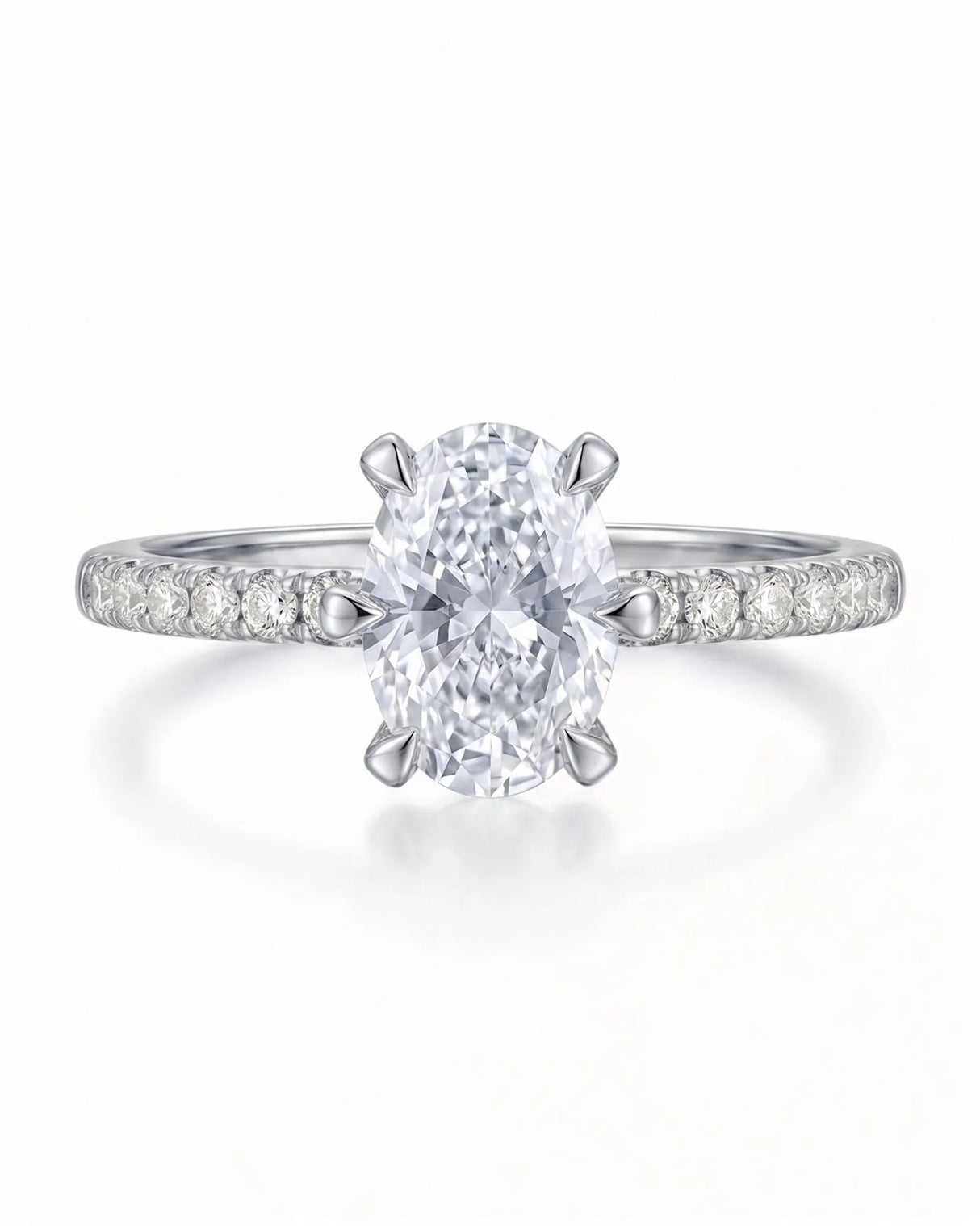 Jade – Natural Oval Diamond Six-Prong Pavé Engagement Ring