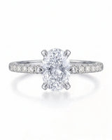 Jade – Natural Oval Diamond Six-Prong Pavé Engagement Ring