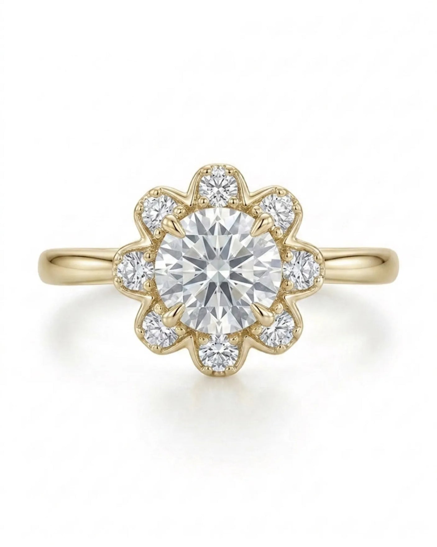 Celine – Natural Round Diamond Halo Engagement Ring
