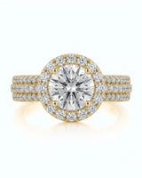 Yumi – Lumina Crown Natural Round Diamond Halo Engagement Ring