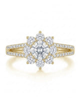 Rhoda – Fortune Compass Natural Round Diamond Floral Halo Engagement Ring