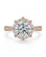 Yulisa – Eternal Flame Natural Round Diamond Halo Engagement Ring