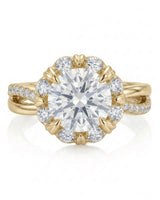 Merida – Sweet Serenity Natural Round Diamond Floral Halo Ring