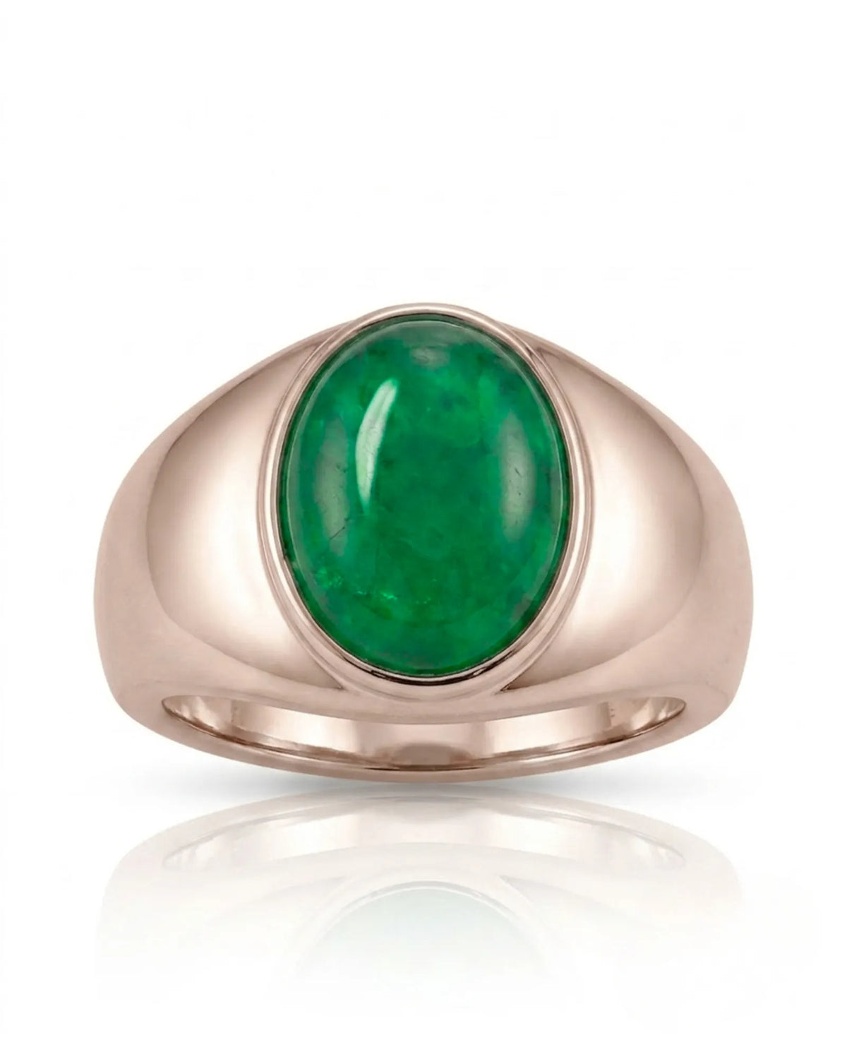 Verdant Axis Emerald Signet Ring