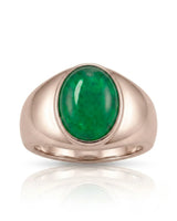 Verdant Axis Emerald Signet Ring