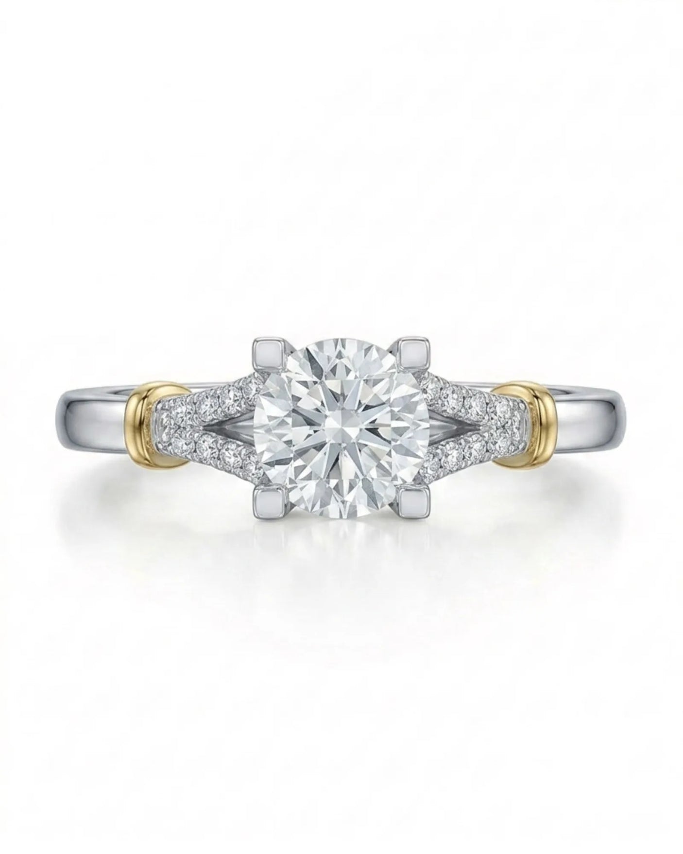 Noemie – Natural Round Diamond Split-Shank Engagement Ring