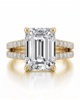 Lilah – Natural Emerald-Cut Diamond Split-Shank Engagement Ring