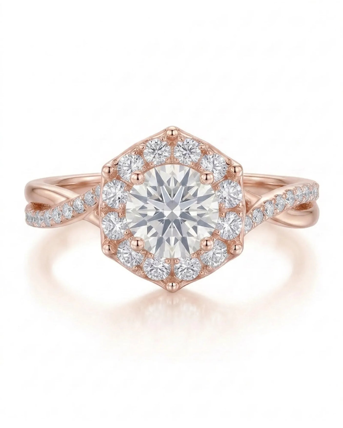 Julisa – Classic Chant Natural Round Diamond Halo Engagement Ring