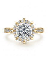 Yulisa – Eternal Flame Natural Round Diamond Halo Engagement Ring