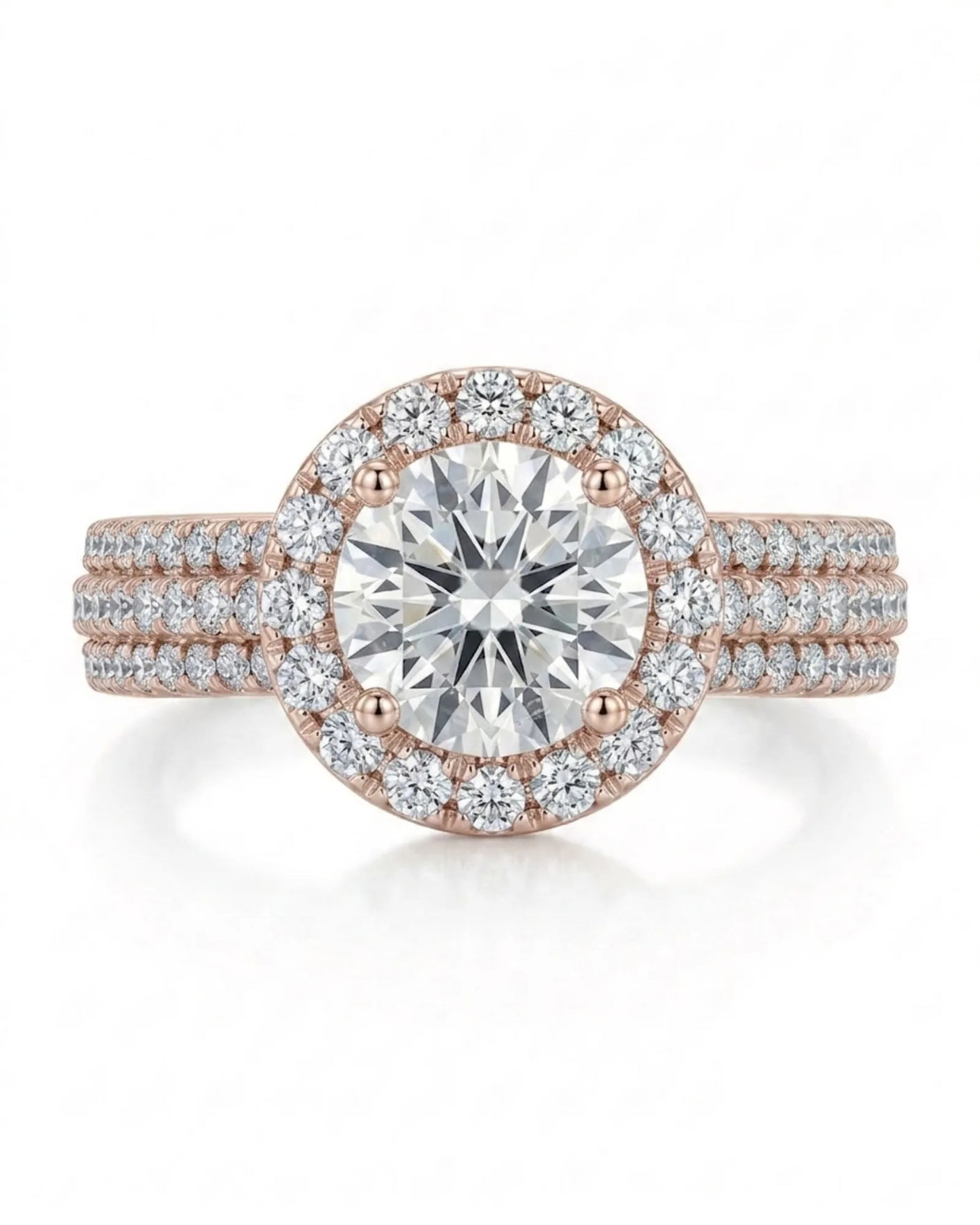 Yumi – Lumina Crown Natural Round Diamond Halo Engagement Ring