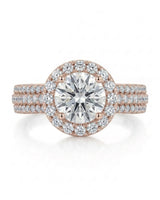 Yumi – Lumina Crown Natural Round Diamond Halo Engagement Ring