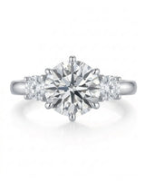 Paulina – Natural Round Diamond Three-Stone Engagement Ring