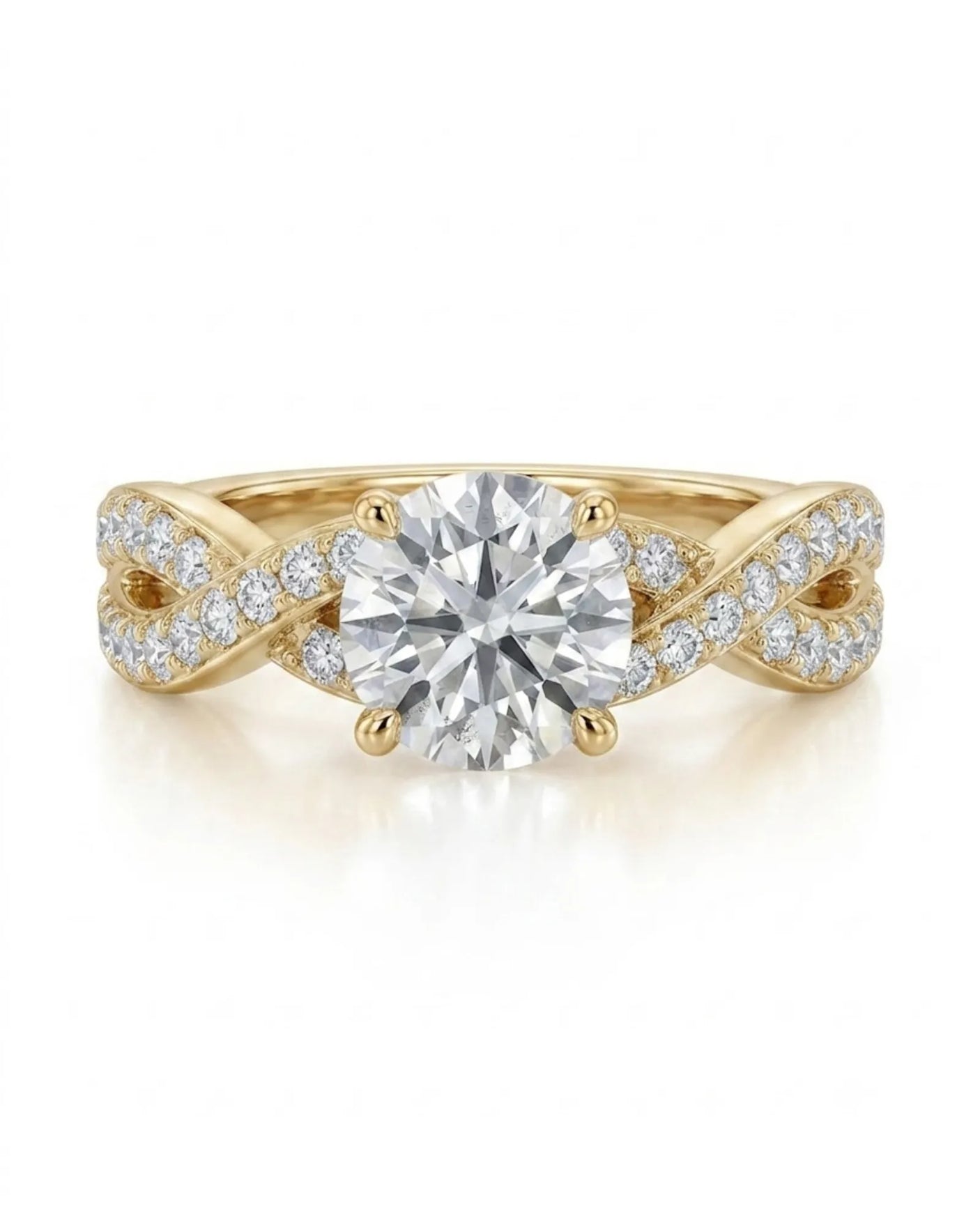 Donna – Natural Round Diamond Twisted-Shank Bridal Set