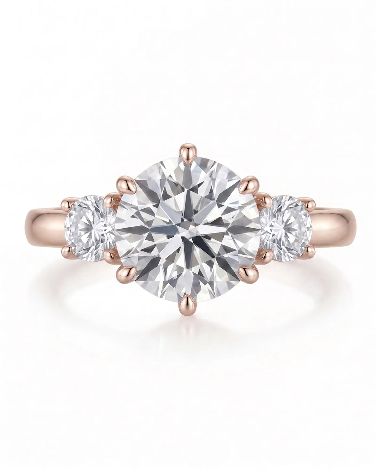 Paulina – Natural Round Diamond Three-Stone Engagement Ring